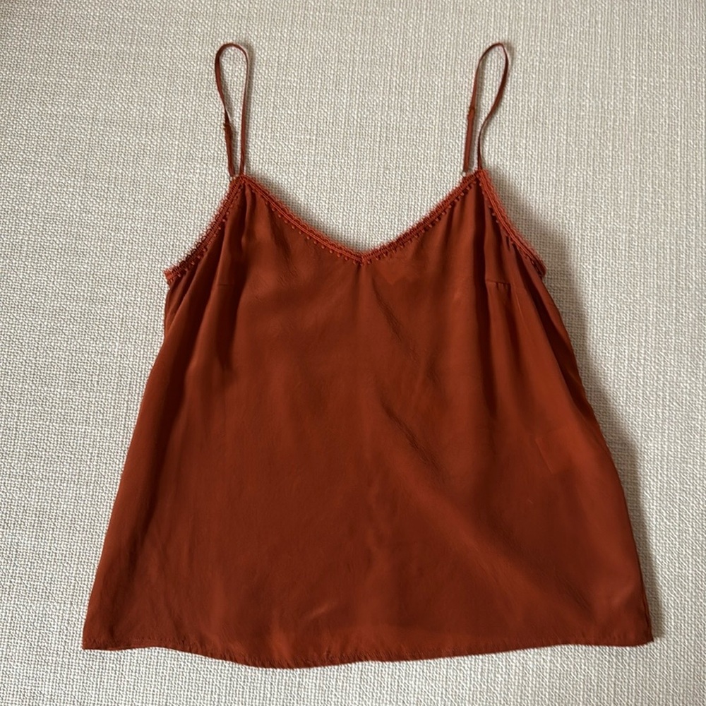 Jeanette top in burnt orange color